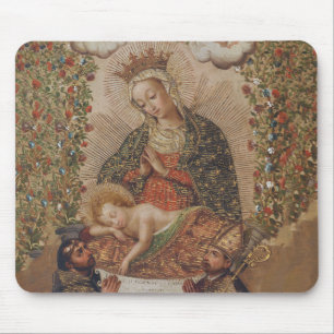Mousepad A Virgem Adorando o Natal da Criança Cristo