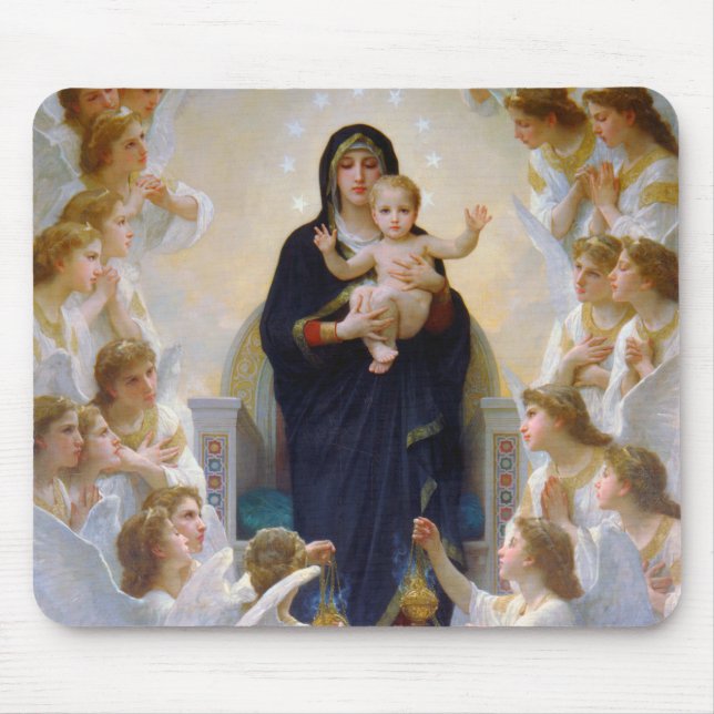Mousepad A Virgem com Anjos, Bouguereau (Frente)