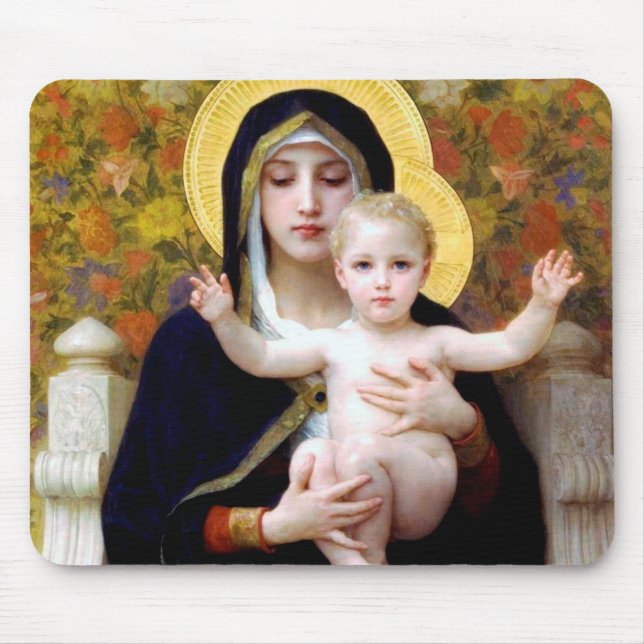 Mousepad A Virgem da Lily, Bouguereau (Frente)