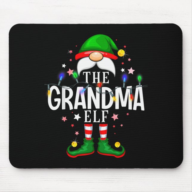 Mousepad A Vovó Elfa Festa de Natal da Família de Pijama  (Frente)