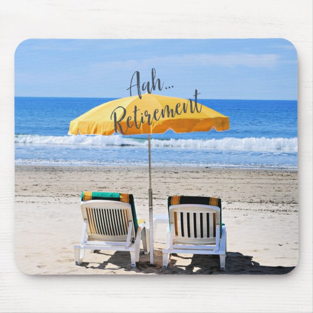 Mousepad Aah...Aposentadoria, dia na praia, (Frente)