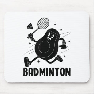 Mousepad Abacate Jogando Badminton Comida Vegetariana Saudá