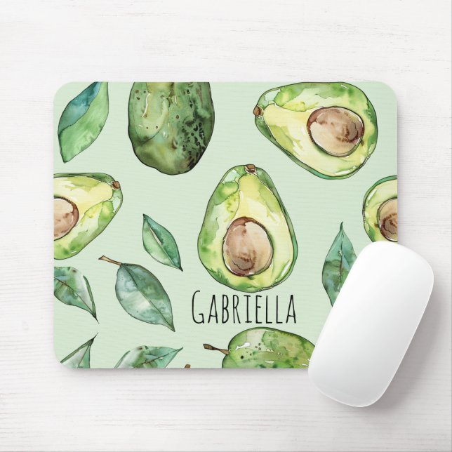 Mousepad Abacates Verdes & Folhas (Com mouse)