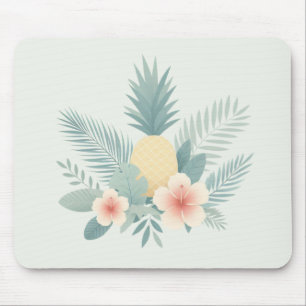 Mousepad Abacaxi floral e havaiano