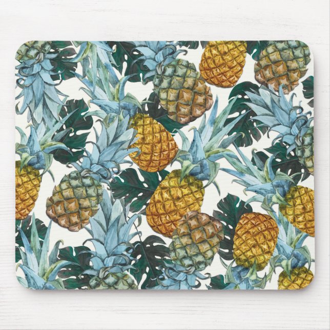Mousepad Abacaxis Tropicais & Folhas Ilha Exótica (Frente)