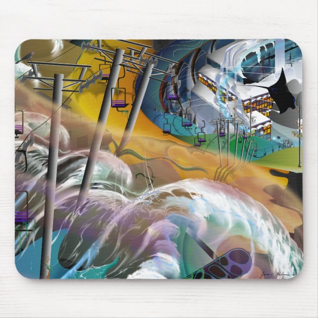 Mousepad 'Abaixo do nível de esqui', teclado do mouse (Frente)