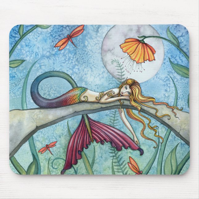Mousepad Abaixo pela Pond Mermaid Art (Frente)