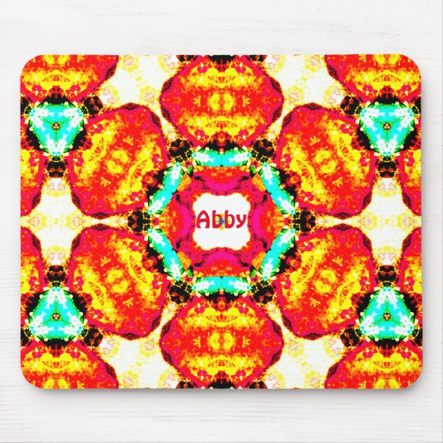 Mousepad ABBY ~ Padrão colorido de Abstrato ~ Personalizado (Frente)