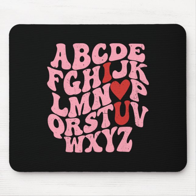 Mousepad Abc Alfabeto Eu Amo Você Professor De Inglês Dia D (Frente)