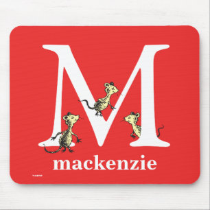 Mousepad ABC do Dr. Seuss: Letra M - Branco Adicione seu