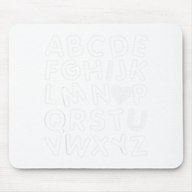 Mousepad Abc Eu Amo Você Professores Do Alfabeto Dia Dos Na (Frente)