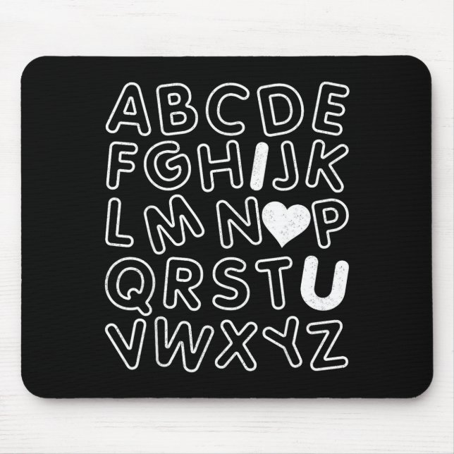 Mousepad Abc I Love You Alphabet Teachers Day Valentines Da (Frente)