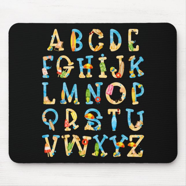 Mousepad Abc Kindergarten Professor Summer Beach Fim Da Esc (Frente)
