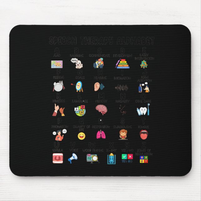 Mousepad Abc Of Speech Therapy Alphabet Speech Language Pat (Frente)