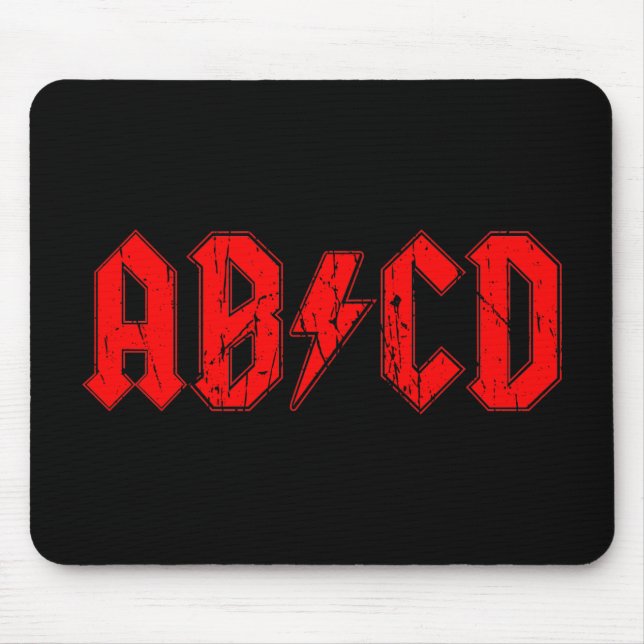 Mousepad ABCD rock símbolo engraçado falso acdc piada (Frente)