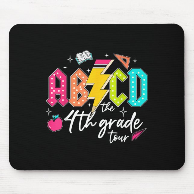 Mousepad Abcd The 4th Grade Tour Pencil Lightning Rock Boys (Frente)