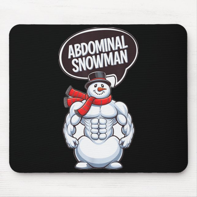 Mousepad Abdominal Snowman 6 Pack Abs Christmas For Men Gym (Frente)