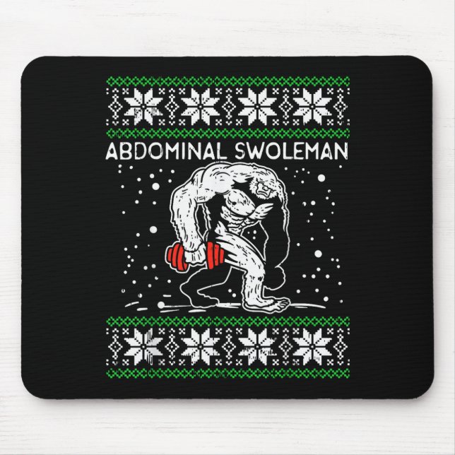 Mousepad Abdominal Swoleman Yeti Fun Christmas Gym Weightli (Frente)
