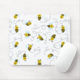 Mousepad Abeja Melífera Amarela Preta Voando