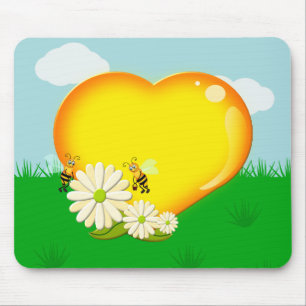 Mousepad Abejas y un Corazón de Miel
