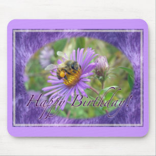 Mousepad Abelha de mel nos Asters Birthday - Elementos Coor