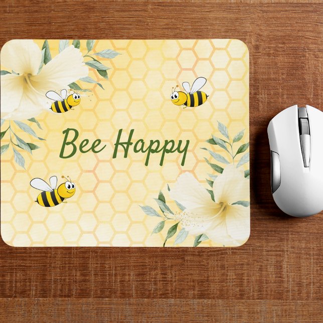 Mousepad Abelha Feliz Bombus Abelhas amarelas no verão (Criador carregado)