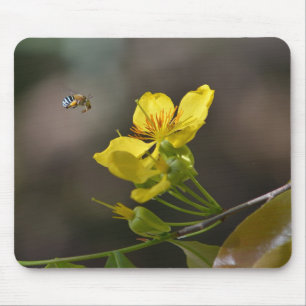 Mousepad abelha, flor