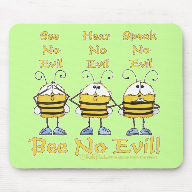 Mousepad Abelhas "Bee No Mau" (Frente)
