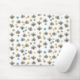 Mousepad Abelhas de Mel Bonito e Flores Selvagens Florais