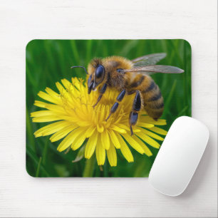 Mousepad Abelhas de mel num Dandelion Amarelo