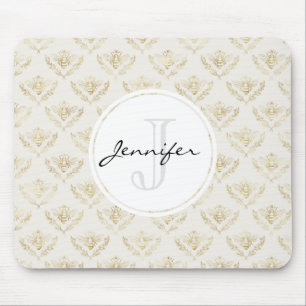 Mousepad Abelhas de ouro com padrão coroa