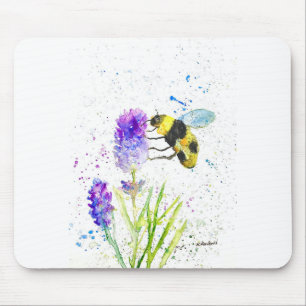 Mousepad Abelhas-de-vidro e flores aquarela