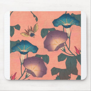 Mousepad Abelhas e Flores Arte Asiática Japonesa