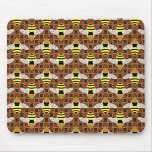 Mousepad Abelhas e Padrões de Honeycomb