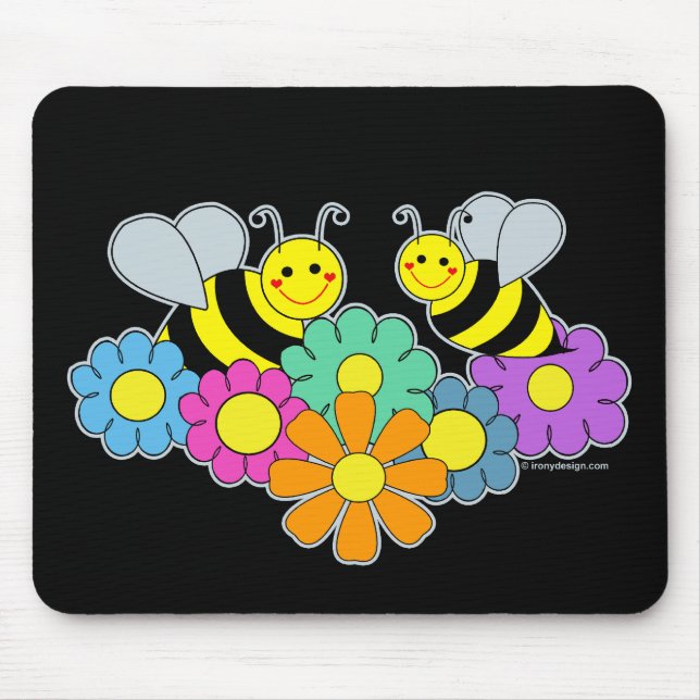 Mousepad Abelhas & flores (Frente)