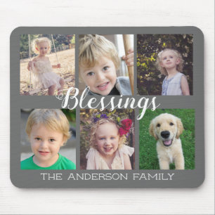 Mousepad Abençoações da família 6 Cinzas De Colagem De