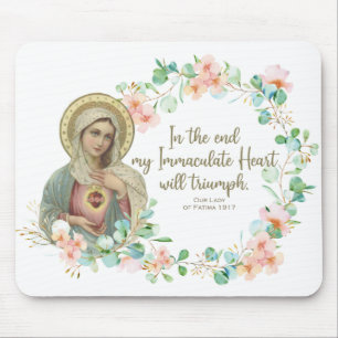 Mousepad Abençoada Virgem Maria Fátima Religiosa Católic