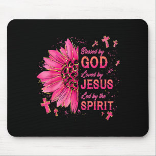 Mousepad Abençoado Por Deus Amado Por Jesus Girassol Cristã