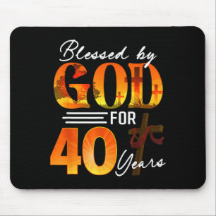 Mousepad Abençoado Por Deus Por 40 Anos Presente de 40º Ani