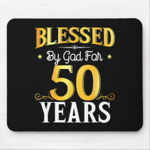 Mousepad Abençoado Por Deus Por 50 Anos Aniversário De 50 A
