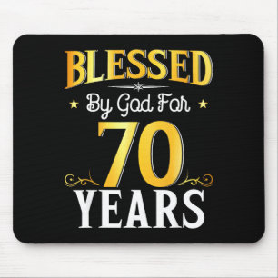 Mousepad Abençoado Por Deus Por 70 Anos Aniversário de 70 A