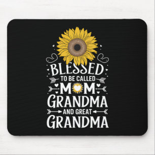 Mousepad Abençoado Seja Chamada Mãe Vovó Excelente Girassol