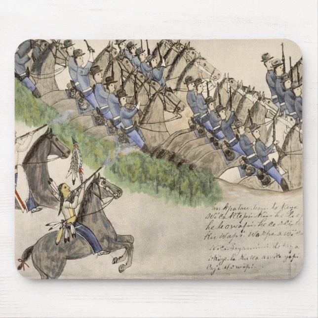 Mousepad Abertura da batalha do Little Big Horn (tinta (Frente)