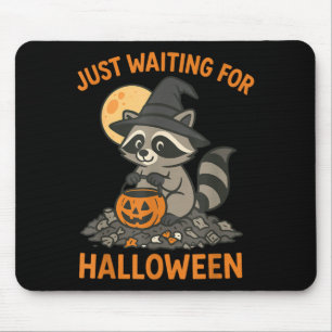 Mousepad Abóbora de chapéu de bruxa de guaxinim halloween d