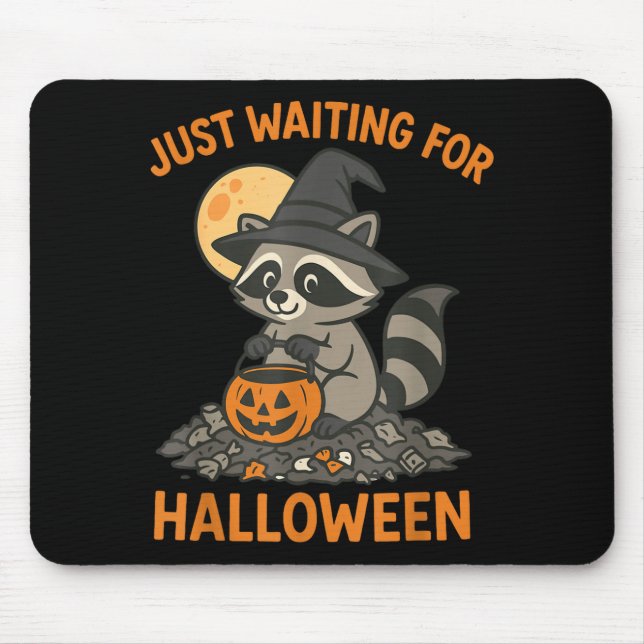 Mousepad Abóbora de chapéu de bruxa de guaxinim halloween d (Frente)