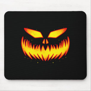 Mousepad Abóbora de Halloween com rosto esculpido