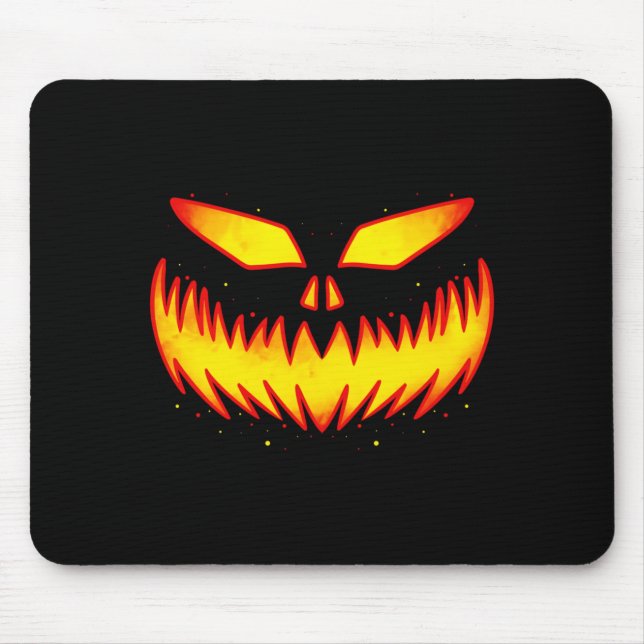 Mousepad Abóbora de Halloween com rosto esculpido (Frente)