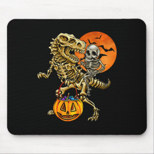 Mousepad Abóbora de Halloween de Dinossauro Esqueleto para 
