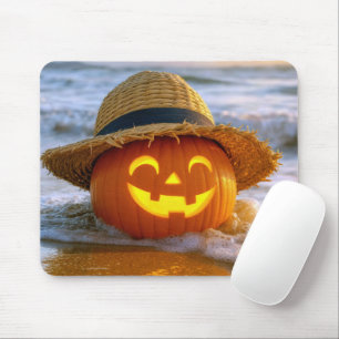 Mousepad Abóbora de Halloween na Praia