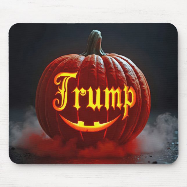 Mousepad Abóbora de Halloween Trump na Névoa (Frente)